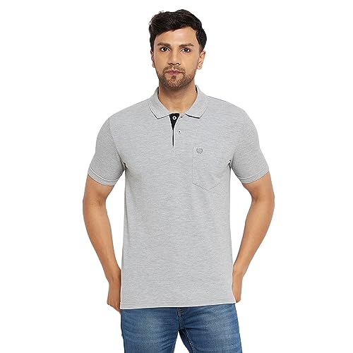 Image of Duke Stardust Men Polo Neck Half Sleeve Cotton T-Shirt (SD55 M.Grey Melange 4XL)