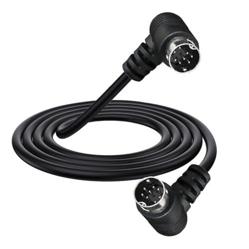 S-Video Mini 8-poliges DIN-Kabel, doppelter 90-Grad-Stecker auf Stecker, Adapter für TV-Receiver, TV, Monitor, Projektor (1,8 m)