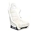 NRG Innovations FRP-302WT-V Universal Vinyl Fixed Back Bucket Racing Seat with Bottom Mount Bracket(Large), White Seat Cover, 21