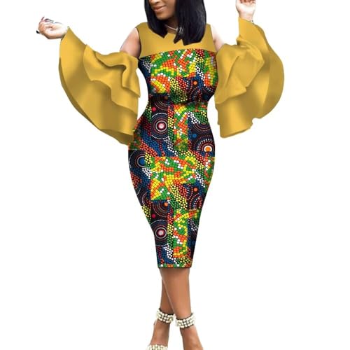 Amazon.com: XIAOHUAGUA African Print Women Dress Long Flare