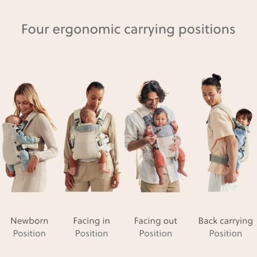 Image of BabyBjorn Baby Carrier Harmony, Cream, 3D Mesh, 3-in-1 Ergonomic Baby Carrier; Newborn, Facing-in, Outward-Facing, and Back Carrying Positions Supported (7-40 lbs), Newborn to Toddler