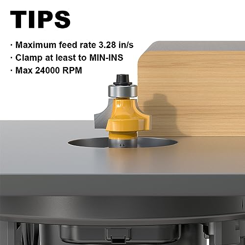 Image of Roundover Router Bit 1 /2 Shank, 1 /4 inch Radius Round Over Router Bits, Router Bits Round Over for Edging Forming Rounding Woodworking Cutter