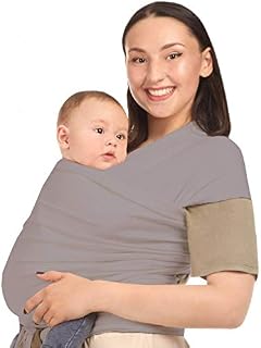 Baby Wrap Carrier Holder - Grey - Toddler, Newborn, Infant, Child - Front