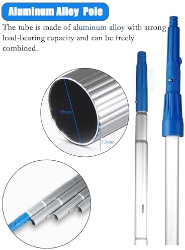 High Rise Window Cleaning Kit with Telescopic Pole - Portable Glass Cleaning Tools for Hard-to-Reach Areas, Easy Installation, Ideal for Home & Commercial Use (16.4ft/5m)
