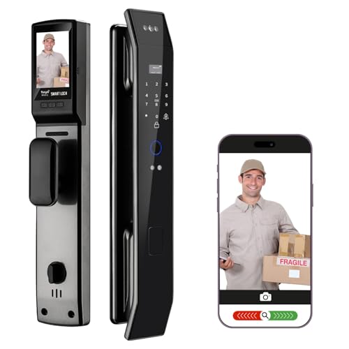 We Technology Smart Door Lock with 3D Face Recognition, Fingerprint, Video Doorbell & Intercom, Passcode, IC Card, Tuya App for Front Door