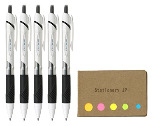 Jetstream Retractable Ballpoint Pen, Micro Point 0.5Mm, Black Ink, 5-Pack, Sticky Notes Value Set #TOP5