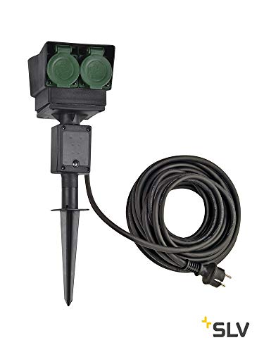 Preisvergleich Produktbild 4-Fach Erdspieß-Gartensteckdose, schwarz, 10m Anschlusskabel, IP44