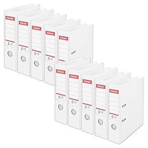 Esselte Vivida D-Ringordner, A4, 10er Pack, Weiß, 811300