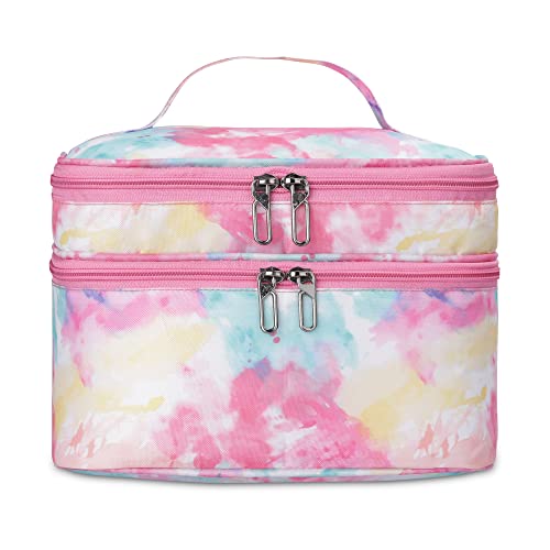 Axclip Nylon Waterproof Extra Large Makeup Kit Organizer Pouch, Makeup Bag, Portable Travel Cosmetic Storage Bag, Cosmetic and Jewellery Organizer Box (Multicolor 4)