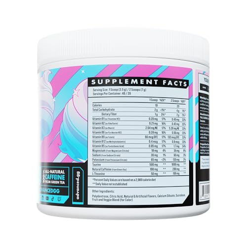 Image of Advanced Energy - Energy Boosting Formula with Electrolytes for Hydration - L-Theanine to Combat Jitters - Sugar Free & Keto Friendly - No Maltodextrin (40 Servings) (Cotton Candy)