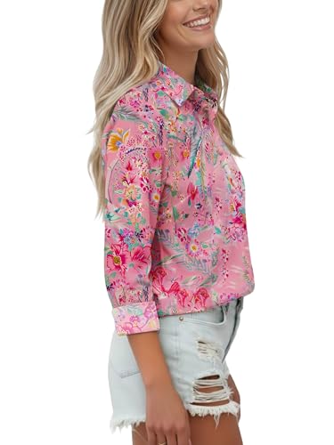 Image of Soft Wrinkle-Free Button Down Stretch Shirts for Women, Breathable Moisture-Wicking Casual Work Dress Tops