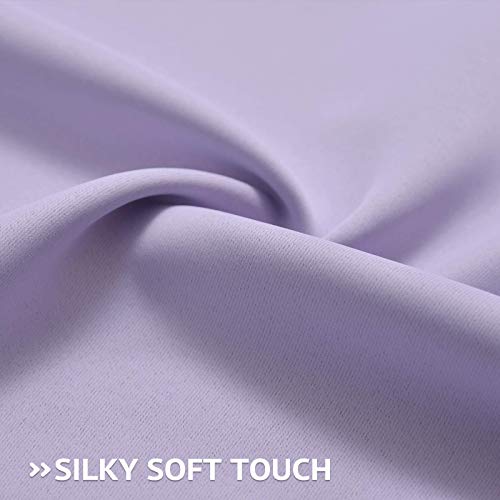 Image of COSVIYA Grommet Room Darkening Lilac Curtains 63 inch Length for Bedroom | Light Blocking Insulated Thermal Curtains for Living Room, Blackout Thick Polyester Window Drapes,38x63 inches, 2 Panels