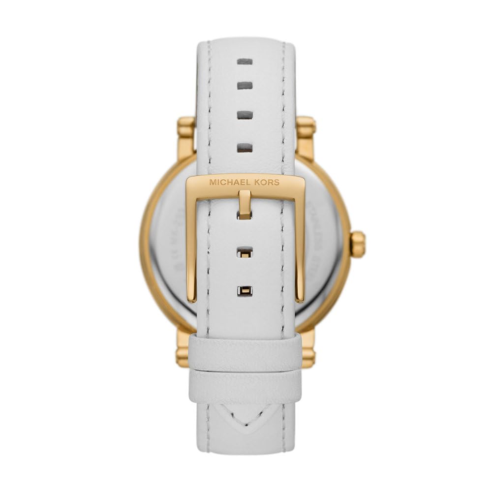 Michael Kors Corey Reloj Mujer, Movimiento de Cuarzo Tres Agujas con Correa de Acero Inoxidable o Cuero
