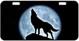 Custom Night Wolf Front License Plate Decorative Funny Novelty