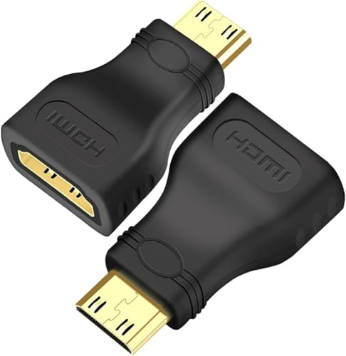 Adaptador Mini HDMI, Conector Mini HDMI Macho a HDMI Hembra, 1920x1200 Full HD 1080p, Compatible con Raspberry Pi Zero, Canon EOS 5D Mark II Cámara, Nikoon D5600, HDTV, Monitor