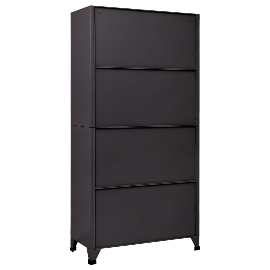 vidaXL Armoire à Casiers Classeur Meuble de Rangement Acier Anthracite 90x45x180 cm