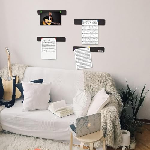 Image of Climberty 5 Pack Felt Bulletin Board, Vision Board Felt Message Board with 35pcs Drawing Pins, Self-Adhesive Lightweight Bulletin Board Strips for Paste Notes, Photos, Schedules (Black)