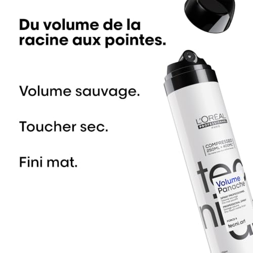 L'OREAL PROFESSIONNEL - Spray Coiffant Volume Panache Tecni Art - Volume Sauvage Maximal & Fini Mat Poudré - Homme & Femme - Sans Résidus & Toucher Sec - Convient aux Cheveux Raides à Bouclés - 250 ml – vue 2