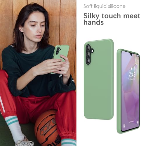 Image of YATWIN Silicone Back Case for Samsung Galaxy A35, Soft-Touch Phone Back Cover for Samsung Galaxy A35 - Mint Green