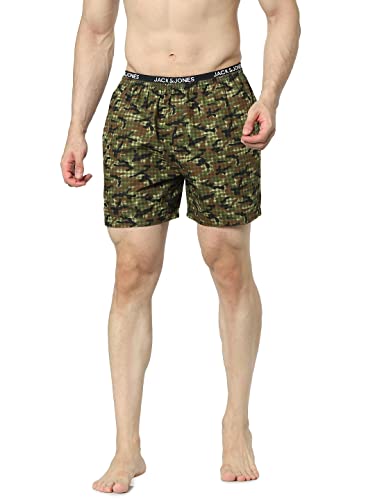 Image of JACK & JONES Men's Cotton Blend Modern Regular Solid Boxer Shorts