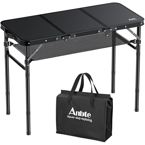 Anbte Folding Camping Table with Adjustable Heights Cover