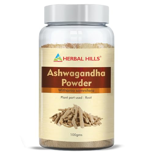 Image of Herbal Hills Ashwagandha Powder, (100 gm Pack) | Supports Stress Relief & Energy Levels | Ashwagandha Churna For Immunity, Strength & Vitality | With Withania Somnifera Root Pack of 5