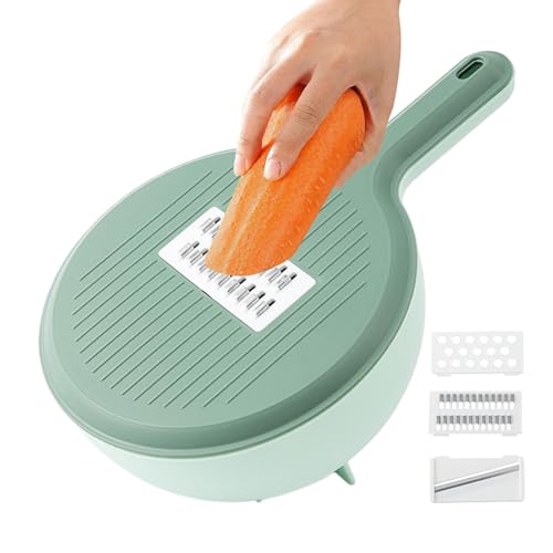 Picadora manual para cocina,Picadora manual de alimentos,Cortador en cubitos 6 en 1 con escurridor - Rallador de verduras portátil, picador de cebolla para fiestas de cumpleaños, fiestas de inauguraci