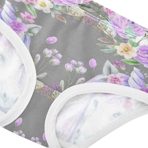Funny Girls Underwear Toddler 2t Cotton Panties Little Girl Unicorn Head Flowers Briefs Girls Undies4