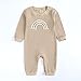 Infant Newborn Boys Girls Long Sleeve Winter Cartoon Fashion Prints Jumpsuit Romper for Girls (Khaki, 9-12 Months)