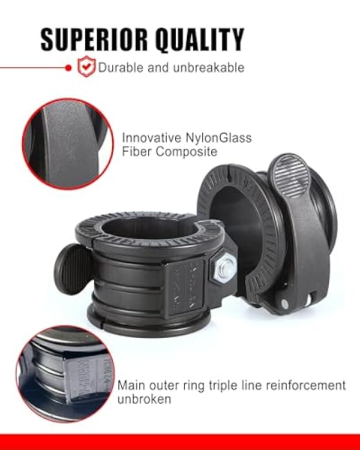 Olympic Barbell Clamps 2 inch Adjustable Barbell Clips Quick Release Pair of Locking Weight Clips for Bars