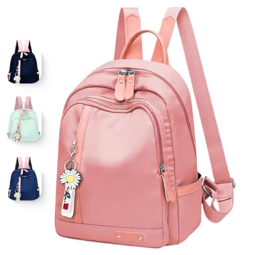 Mochila Feminina Reforçada, Notebook, Escolar, Trabalho, Viagem, Bolsa Casual Universitária Para Mulher (Rosa)