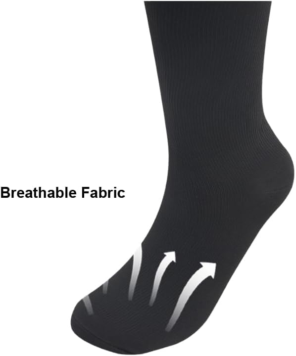 INOGIH Medical15-20mmHg Zipper Compression Socks for Women and Men - Varicose-Recovery Knee-High Compression-Stockings - Image 3