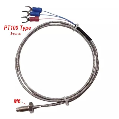 Termopar de sonda de tornillo de cobre M6 y cable aislado de 1m 3