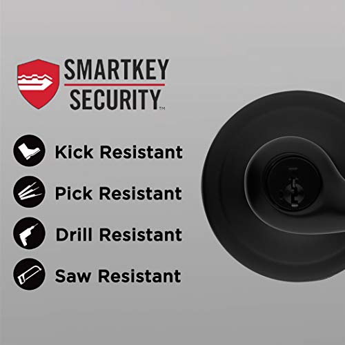 Kwikset 97401-026 Tustin Keyed Entry Lever For Garage Or Office Door Handle Featuring Smartkey Security With A Traditional Design Entry Lever, Matte Black #TOP1