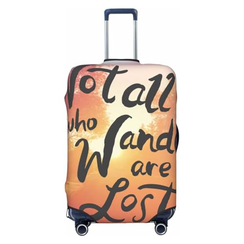 Not All Who Wander Are Lost Print Luggage Cover For Suitcase,Washable Elastic Travel Suitcase Protector With Zipper Closure And Bottom Buckle – Fits 18-32