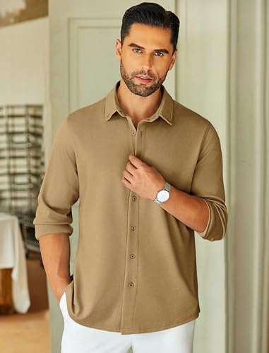 COOFANDY Mens Long Sleeve Wrinkle Free Shirts Stretch Dress Shirts Regular Fit Button Down Shirt2