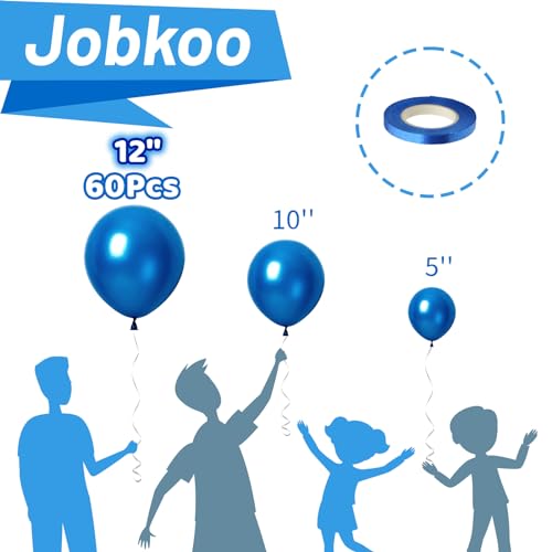 Image of Jobkoo Pearl Navy Blue Balloons 12 Inch, 60 Pcs Dark Blue Pearl Balloon for Arch Garland, Pearl Navy Night Blue Helium Latex Balloons for Men Birthday Baby Shower Graduation Wedding Party Decorations