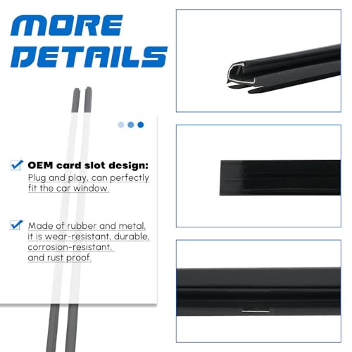 Weather Stripping Window Molding Trim Seal Left and Right Door Belt Moldings Compatible with Honda Civic Coupe 2D 2006-2011 Replace# 72410-SVA-A01ZA 72450-SVA-A01ZA