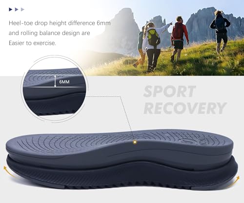Image of ONCAI Men's Hiking Sandals with Arch Support Mesh Athletic Walking Sandalias Summer Outdoor Cushion Thick Rubber Soles and Recovery Sports Fisherman Sandals Size 7-15