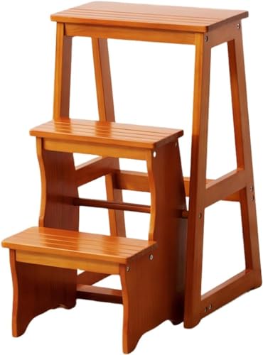 Échelle de marches en bois pour bibliothèque et salon chaleureux