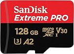 MicroSDXC 128GB SanDisk SDSQXCD-128G-GN6MA Extreme PRO C'est le cas. 200MB/s W: 90MB/s UHS-I U3 V30 4K Ultra HD A2 Compatible avec SD Adaptateur inclus