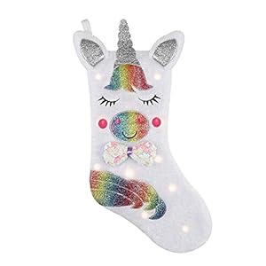 Christmas Stocking with LED Light 17 Sparkly Stocking Fireplace Hanging for Christmas Decorations Stocking 1