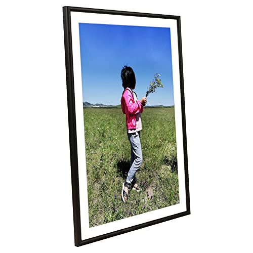 Medog 11X17 Picture Frame Black Poster Frame Display Pictures 9X15 With Mat Or 11X17 Metal Aluminum Picture Frame 11 By 17 9X15 11X17 Picture Frame In Black Picture Document Certificate Frames #TOP5