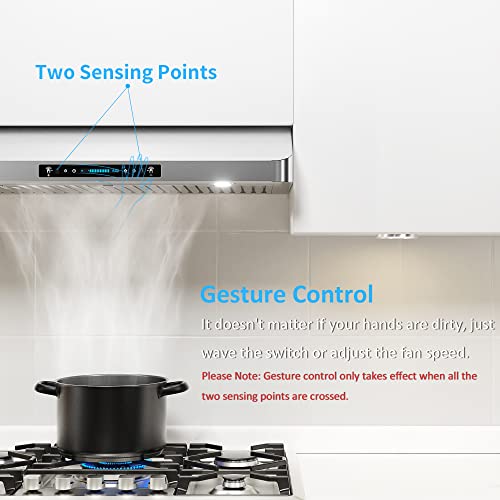 IKTCH 36 Inch Under Range Hood with 900CFM Crazymos