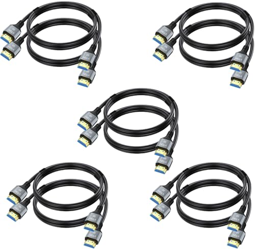 Câble HDMI 2.1 8K en lot de 10 cordons blindés de 1m pour eARC
