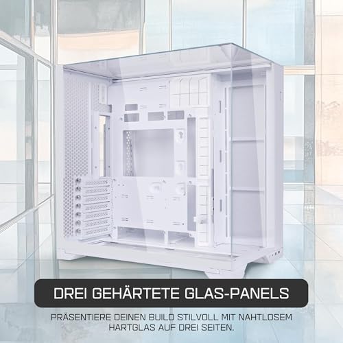 Image of Lian Li O11 Vision Compact ATX Mid-Tower Gaming PC Case - Aluminium & Tempered Glass White PC Case