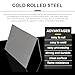 TEN-HIGH 2 Pack 22 Gauge Mild Steel Sheet Metal Plate 12 x 16 Inch Cold Rolled Steel Plate for Professional Industrial Use and DIY Projects - Smooth Surface, Easy to Form and Weld