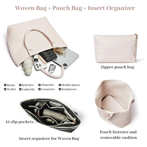 DAILANDO Fashion Woven Tote Bag for Women, Large Capacity Designer Shoulder Weave Hobo Purse