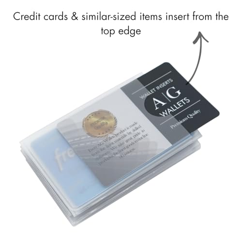 Image of AG Wallets Set of 2 Premium Clear Wallet Inserts - Durable Vinyl Card & Photo Holders, Multiple Styles for Bifold, Trifold & Checkbook Wallets (Accordion)