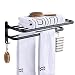 LHHL Handtuchhalter Badetuchablage-Accessoires Bath Edelstahl Gebürstet Handtuchstange Spiegelreflexion Galvanikbehandlung Platz Sparen (Color : Black, Size : 60cm)
